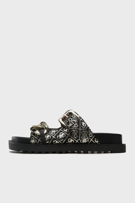 Guess Fatema Logolu FL6FATFAL03 Bayan Terlik FL6FAT FAL03 BLKPL SİYAH-GOLD - 2