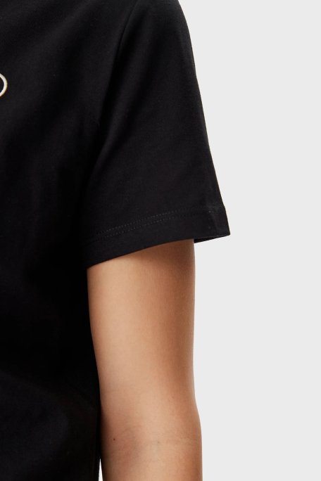 Guess Filanta Logo Nakışlı Pamuklu Boxy Fit Bisiklet Yaka V5GI18I3Z14 Bayan Crop V5GI18 I3Z14 JBLK SİYAH - 10