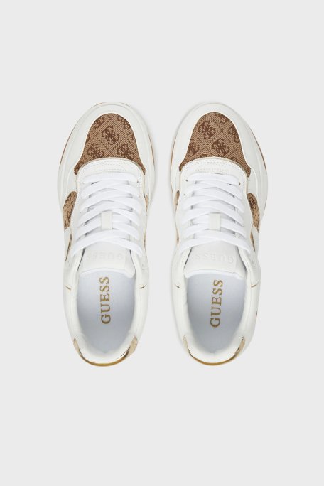 Guess Happy4 4G Logolu Kalın Tabanlı Sneaker FLTHP4FAL12 Bayan Ayakkabı FLTHP4 FAL12 BEIBR BEYAZ-BEJ - 3