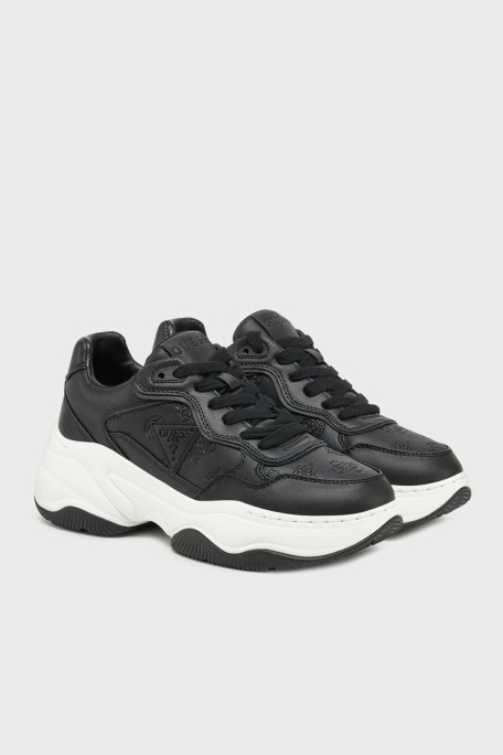 Guess Hapyy 4G Logolu Kalın Tabanlı Sneaker FLPHAPFAL12 Bayan Ayakkabı FLPHAP FAL12 BLACK SİYAH - 8