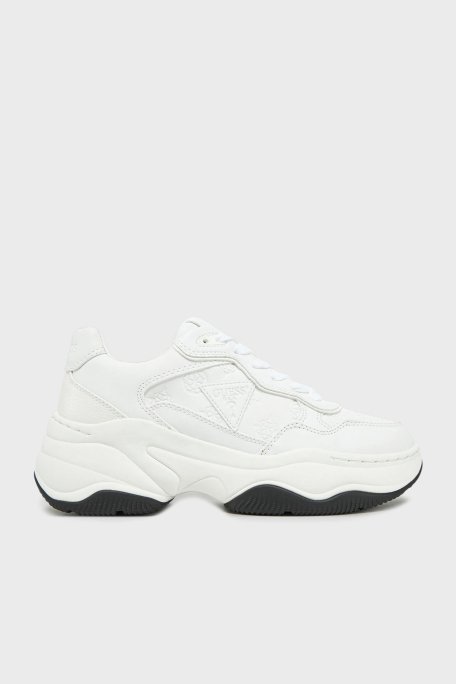 Guess Hapyy 4G Logolu Kalın Tabanlı Sneaker FLPHAPFAL12 Bayan Ayakkabı FLPHAP FAL12 WHITE BEYAZ - 8