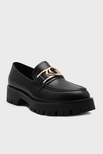 Guess Ilary Hakiki Deri Kalın Taban Loafer FL7ILRLEA14 Bayan Ayakkabı FL7ILR LEA14 BLACK SİYAH - 1