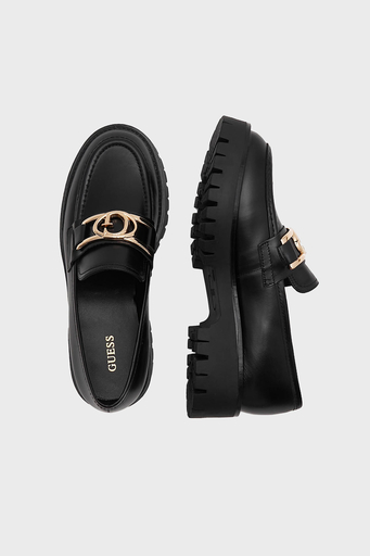 Guess Ilary Hakiki Deri Kalın Taban Loafer FL7ILRLEA14 Bayan Ayakkabı FL7ILR LEA14 BLACK SİYAH - 4