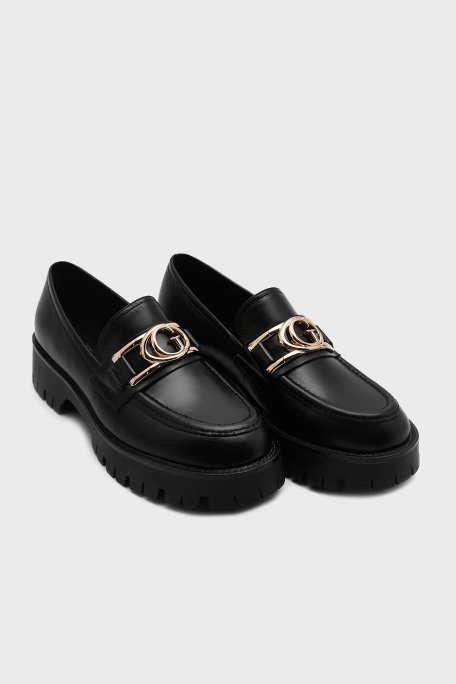 Guess Ilary Hakiki Deri Kalın Taban Loafer FL7ILRLEA14 Bayan Ayakkabı FL7ILR LEA14 BLACK SİYAH - 3