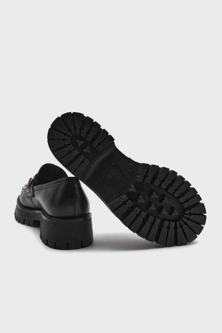 Guess Ilary Hakiki Deri Kalın Taban Loafer FL7ILRLEA14 Bayan Ayakkabı FL7ILR LEA14 BLACK SİYAH - 5