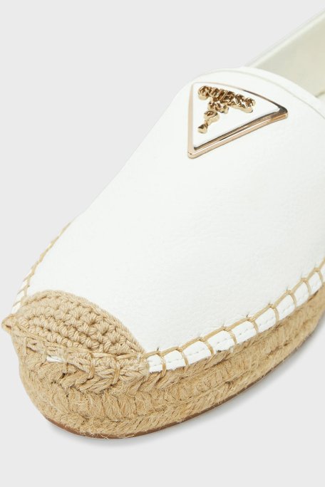 Guess Jolandy Logolu Hasır Tabanlı FLJLNDLEA14 Bayan Espadril FLJLND LEA14 WHITE BEYAZ - 9