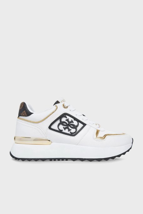 Guess Koyaa 4G Logolu Kalın Taban Sneaker FLJKOYELE12 Bayan Ayakkabı FLJKOY ELE12 WHBRO BEYAZ-KAHVE - 7
