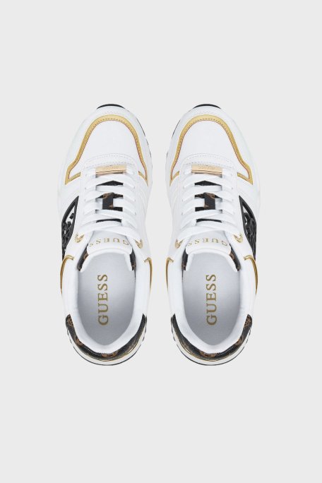 Guess Koyaa 4G Logolu Kalın Taban Sneaker FLJKOYELE12 Bayan Ayakkabı FLJKOY ELE12 WHBRO BEYAZ-KAHVE - 9