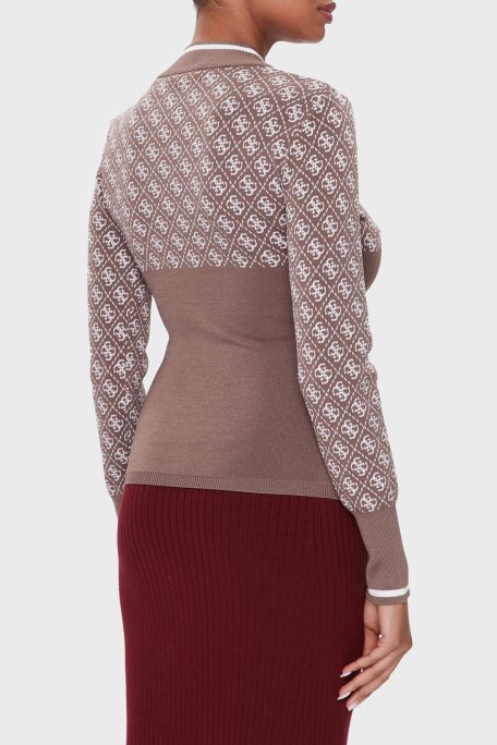 Guess Lise 4G Slim Fit Yarım Balıkçı Yaka Bayan Kazak W3BR81Z37K0 F1MY BEJ - 3