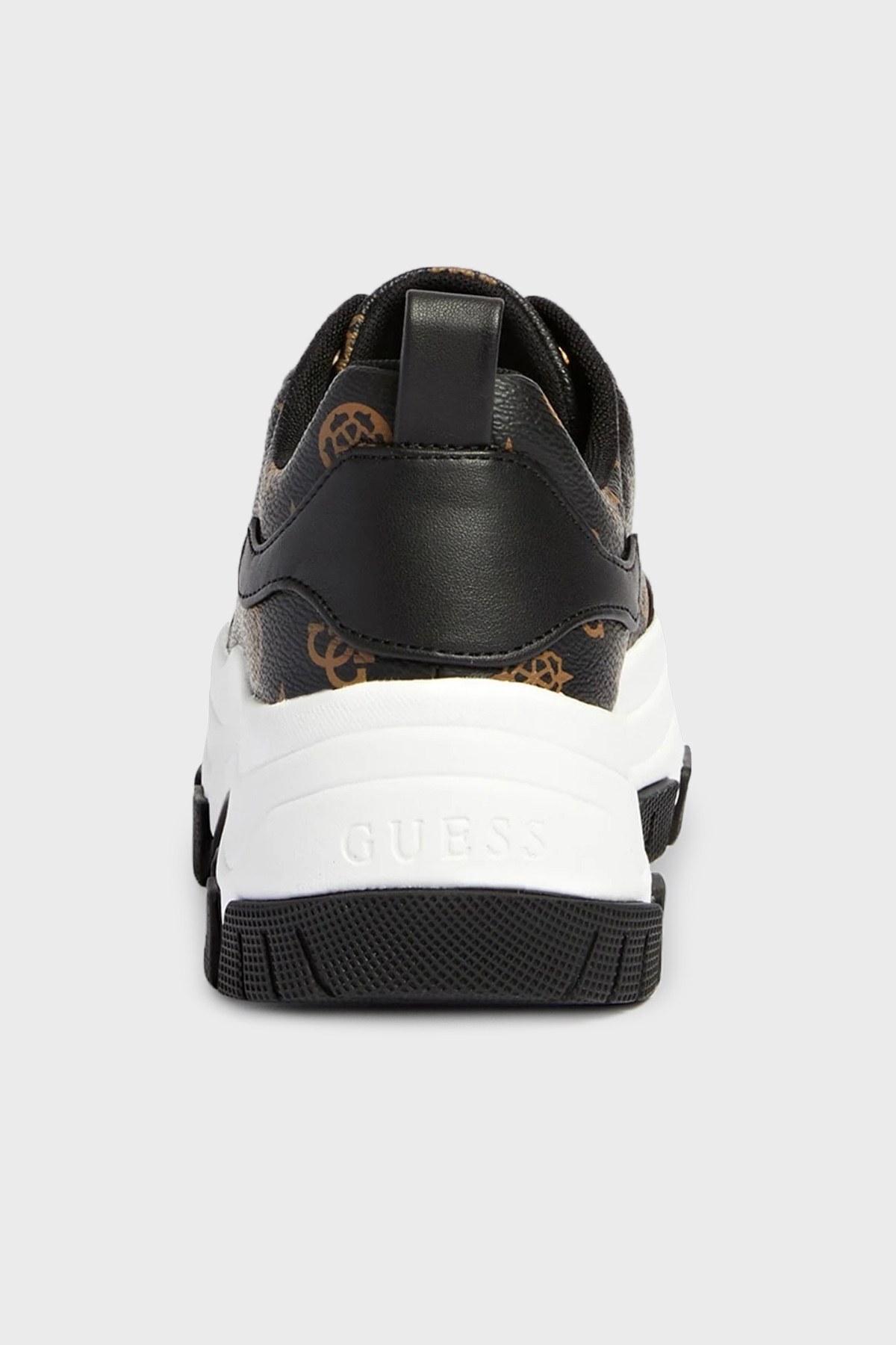 Guess Logolu Kalın Tabanlı Sneaker Bayan Ayakkabı FL7BIRFAL12 BRBLK SİYAH-KOYU KAHVE