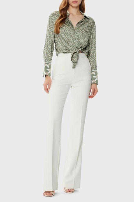 Guess Ls Alexandra 4G Logolu Regular Fit W4YH47WF1T2 Bayan Gömlek W4YH47 WF1T2 P8FS HAKİ - 2