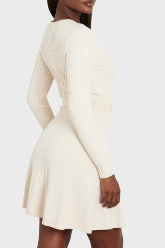 Guess Ls Rib Regular Fit Bisiklet Yaka Triko Mini W2BK29Z2YJ2 Bayan Elbise W2BK29 Z2YJ2 G1M5 EKRU - 7