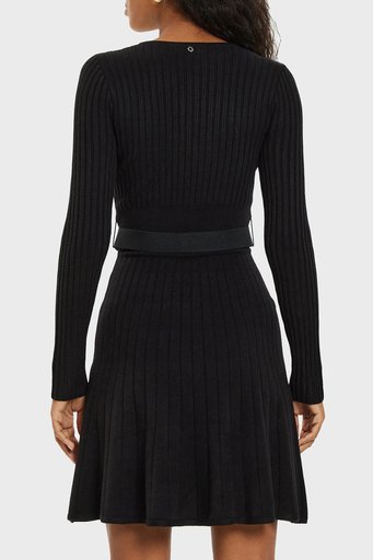 Guess Ls Rib Regular Fit Kemerli Mini Triko W2BK29Z2YJ2 Bayan Elbise W2BK29 Z2YJ2 JBLK SİYAH - 2