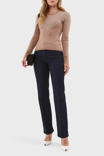 Guess Ls Rn Yün Karışımlı Slim Fit Bisiklet Yaka Bayan Kazak W3BR26Z3AE0 F1KK KAHVE - 3