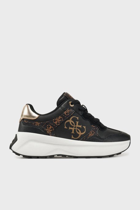Guess Luckei 4G Logolu Sneaker FLPLUCFAL12 Bayan Ayakkabı FLPLUC FAL12 BLKBR SİYAH - 7