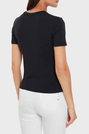 Guess Marika Streç Regular Fit Bisiklet Yaka V4YI22KCD02 Bayan T Shirt V4YI22 KCD02 JBLK SİYAH - 7