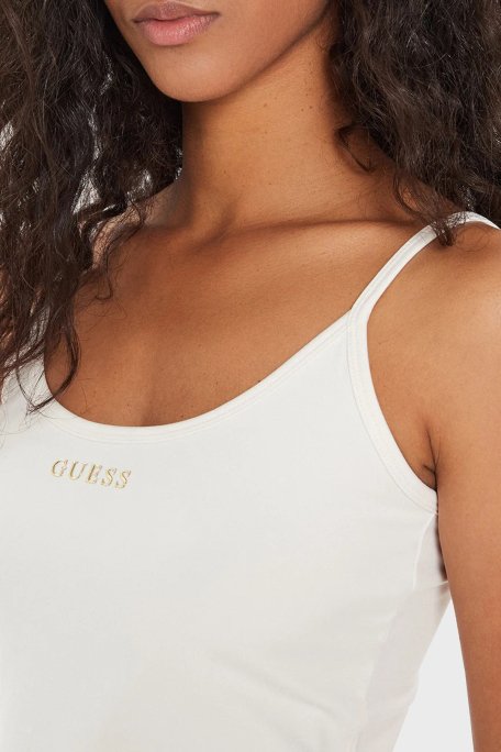 Guess Marika Streç Slim Fit İp Askılı Crop V4YP11KCD02 Bayan Top V4YP11 KCD02 G6K5 EKRU - 4