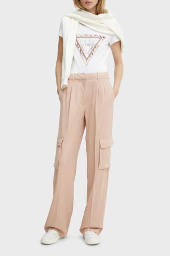 Guess Matea Regular Fit Yüksek Bel Bol Paça Kargo W5RB41WGX02 Bayan Pantolon W5RB41 WGX02 F6K9 PUDRA - 3
