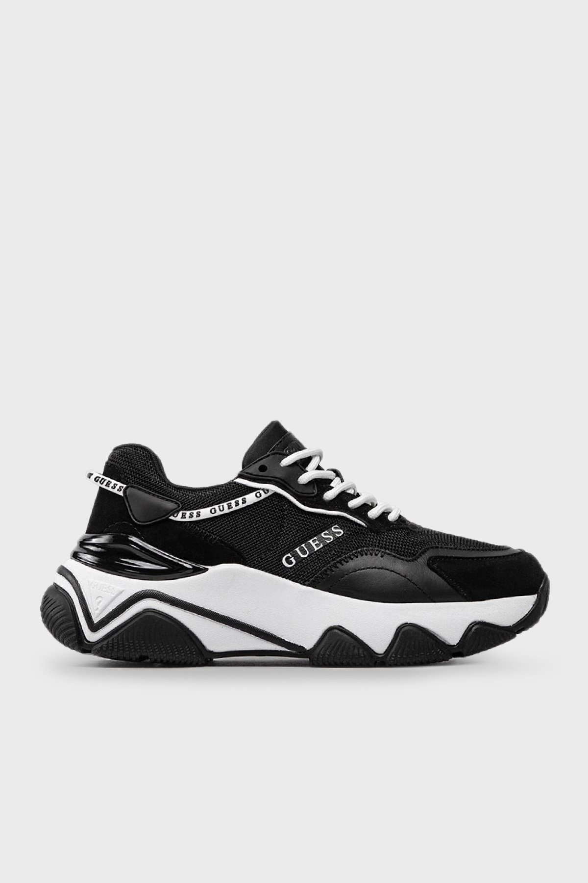 Guess Micola Logolu Kalın Tabanlı Sneaker Bayan Ayakkabı FL7MIC LEA12 BLACK SİYAH