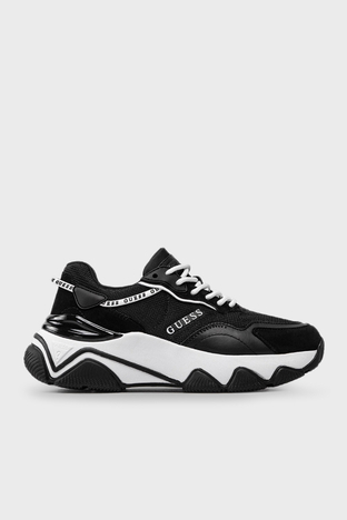Guess - Guess Micola Logolu Kalın Tabanlı Sneaker Bayan Ayakkabı FL7MIC LEA12 BLACK SİYAH