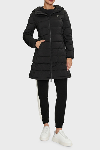 Guess New Aleta Kapitoneli Regular Fit Kapüşonlu Uzun Şişme V4YL05WF3X0 Bayan Mont V4YL05 WF3X0 JBLK SİYAH - 1