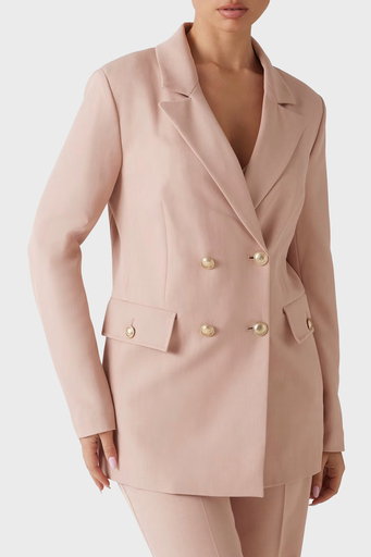 Guess New Fiona Regular Fit Mono Yaka Kruvaze Blazer W5RN49WGX02 Bayan Ceket W5RN49 WGX02 F6K9 PUDRA - 1