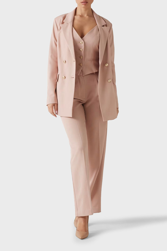 Guess New Fiona Regular Fit Mono Yaka Kruvaze Blazer W5RN49WGX02 Bayan Ceket W5RN49 WGX02 F6K9 PUDRA - 3