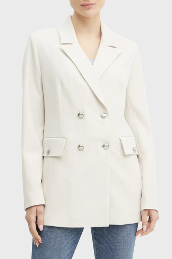 Guess New Fiona Regular Fit Mono Yaka Kruvaze Blazer W5RN49WGX02 Bayan Ceket W5RN49 WGX02 F9AW BEJ - 1
