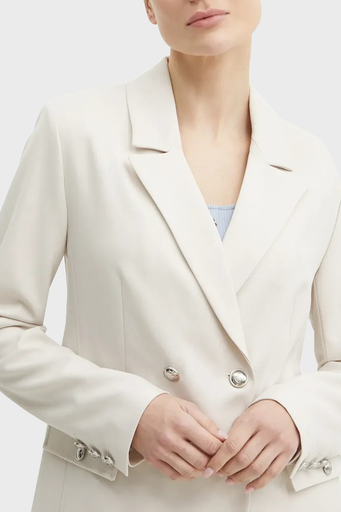 Guess New Fiona Regular Fit Mono Yaka Kruvaze Blazer W5RN49WGX02 Bayan Ceket W5RN49 WGX02 F9AW BEJ - 4