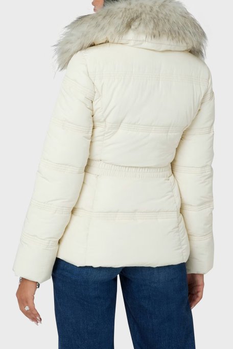 Guess New Marisol Slim Fit Suya Dayanıklı Dik Yaka Şişme W4BL43WGK22 Bayan Mont W4BL43 WGK22 G1CV EKRU - 3