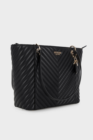 Guess - Guess Noelle Logolu Fermuarlı Omuz Bayan Çanta HWQG7879230 BLA SİYAH (1)