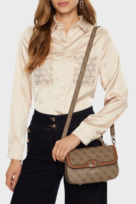 Guess Orlina 4G Logolu Çıkarılabilir Askılı Mini HWSG9540200 Bayan Çanta HWSG95 40200 LGW KAHVE - 2