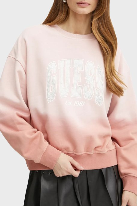 Guess Pamuklu Relaxed Fit Bisiklet Yaka Logolu W4BQ10KBY51 Bayan Sweat W4BQ10 KBY51 F6CU PEMBE - 4