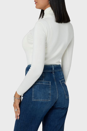 Guess Piper Taşlı Slim Fit Balıkçı Yaka W4BR03Z2NQ2 Bayan Kazak W4BR03 Z2NQ2 G012 EKRU - 7