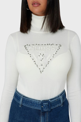 Guess Piper Taşlı Slim Fit Balıkçı Yaka W4BR03Z2NQ2 Bayan Kazak W4BR03 Z2NQ2 G012 EKRU - 9