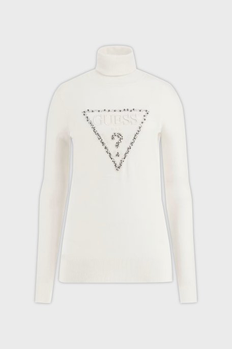 Guess Piper Taşlı Slim Fit Balıkçı Yaka W4BR03Z2NQ2 Bayan Kazak W4BR03 Z2NQ2 G012 EKRU - 5