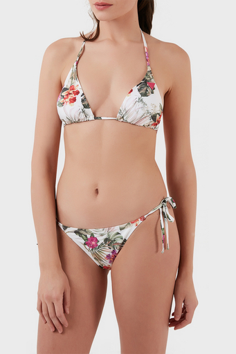 Guess Removable Baskılı Çıkartılabilir Dolgulu İp Askılı Üçgen Bayan Bikini Üstü E02J25MC045 P06W BEYAZ - 9