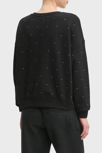 Guess Rhinestones Pamuk Karışımlı Relaxed Fit Tamamı Taşlı V5RQ08KCLJ0 Bayan Sweat V5RQ08 KCLJ0 JBLK SİYAH - 2