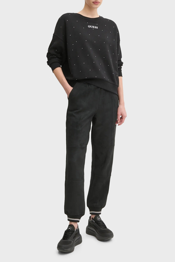 Guess Rhinestones Pamuk Karışımlı Relaxed Fit Tamamı Taşlı V5RQ08KCLJ0 Bayan Sweat V5RQ08 KCLJ0 JBLK SİYAH - 3
