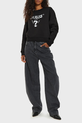 Guess Sarah CN Pamuklu Regular Fit Payetli V4BQ11KCHX0 Bayan Sweat V4BQ11 KCHX0 JBLK SİYAH - 3