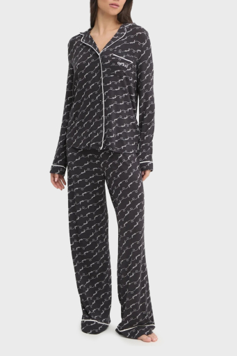 Guess Sasha Desenli Regular Fit Yüksek Bel Bol Paça Modal O5RX08KCIN2 Bayan Pijama Takımı O5RX08 KCIN2 PJ0D SİYAH - 1