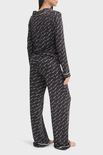 Guess Sasha Desenli Regular Fit Yüksek Bel Bol Paça Modal O5RX08KCIN2 Bayan Pijama Takımı O5RX08 KCIN2 PJ0D SİYAH - 2