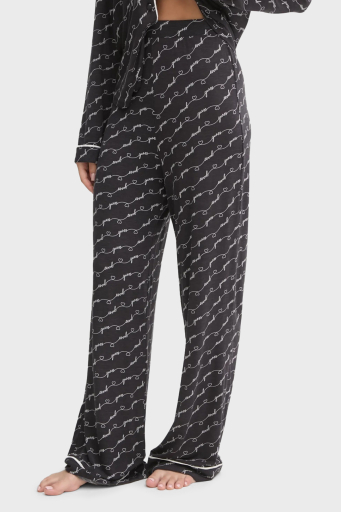 Guess Sasha Desenli Regular Fit Yüksek Bel Bol Paça Modal O5RX08KCIN2 Bayan Pijama Takımı O5RX08 KCIN2 PJ0D SİYAH - 4