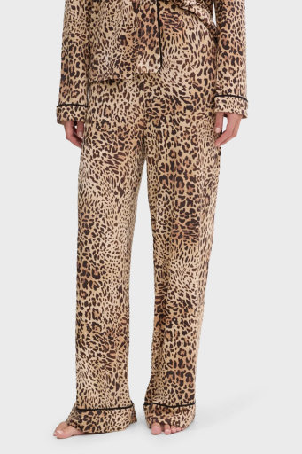 Guess Sasha Leopar Desenli Regular Fit Yüksek Bel Bol Paça Modal O5RX08KCIN2 Bayan Pijama Takımı O5RX08 KCIN2 P1KN LEOPAR - 3