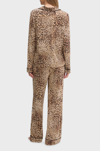 Guess Sasha Leopar Desenli Regular Fit Yüksek Bel Bol Paça Modal O5RX08KCIN2 Bayan Pijama Takımı O5RX08 KCIN2 P1KN LEOPAR - 4