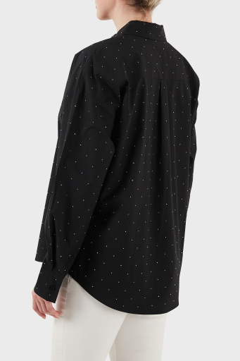 Guess Silvia % 100 Pamuk Comfort Fit Taşlı W5GH42WGWS0 Bayan Gömlek W5GH42 WGWS0 JBLK SİYAH - 3