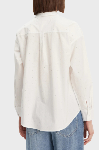 Guess Silvia % 100 Pamuk Taşlı Comfort Fit W5GH42WGWS0 Bayan Gömlek W5GH42 WGWS0 G011 BEYAZ - 2