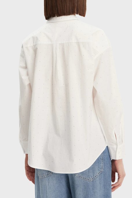 Guess Silvia % 100 Pamuk Taşlı Comfort Fit W5GH42WGWS0 Bayan Gömlek W5GH42 WGWS0 G011 BEYAZ - 3