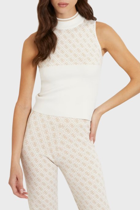 Guess Sl Rn Lise Logolu Slim Fit Triko W3YR26Z37K0 Bayan Kazak W3YR26 Z37K0 F1GL EKRU - 1