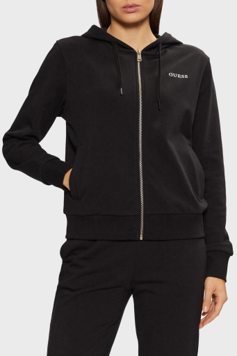 Guess Sofia Pamuklu Regular Fit Kapüşonlu O5RQ01KCO31 Bayan Sweat O5RQ01 KCO31 JBLK SİYAH - 1